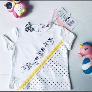 NWT Girls Dalmatians embellished white tee Top Europ…